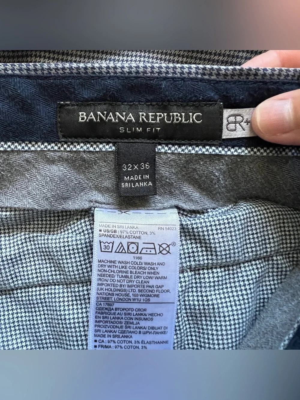 Banana Republic Slim Fit Cotton Blend Pants Preppy Minimalist Office Sz 32x36